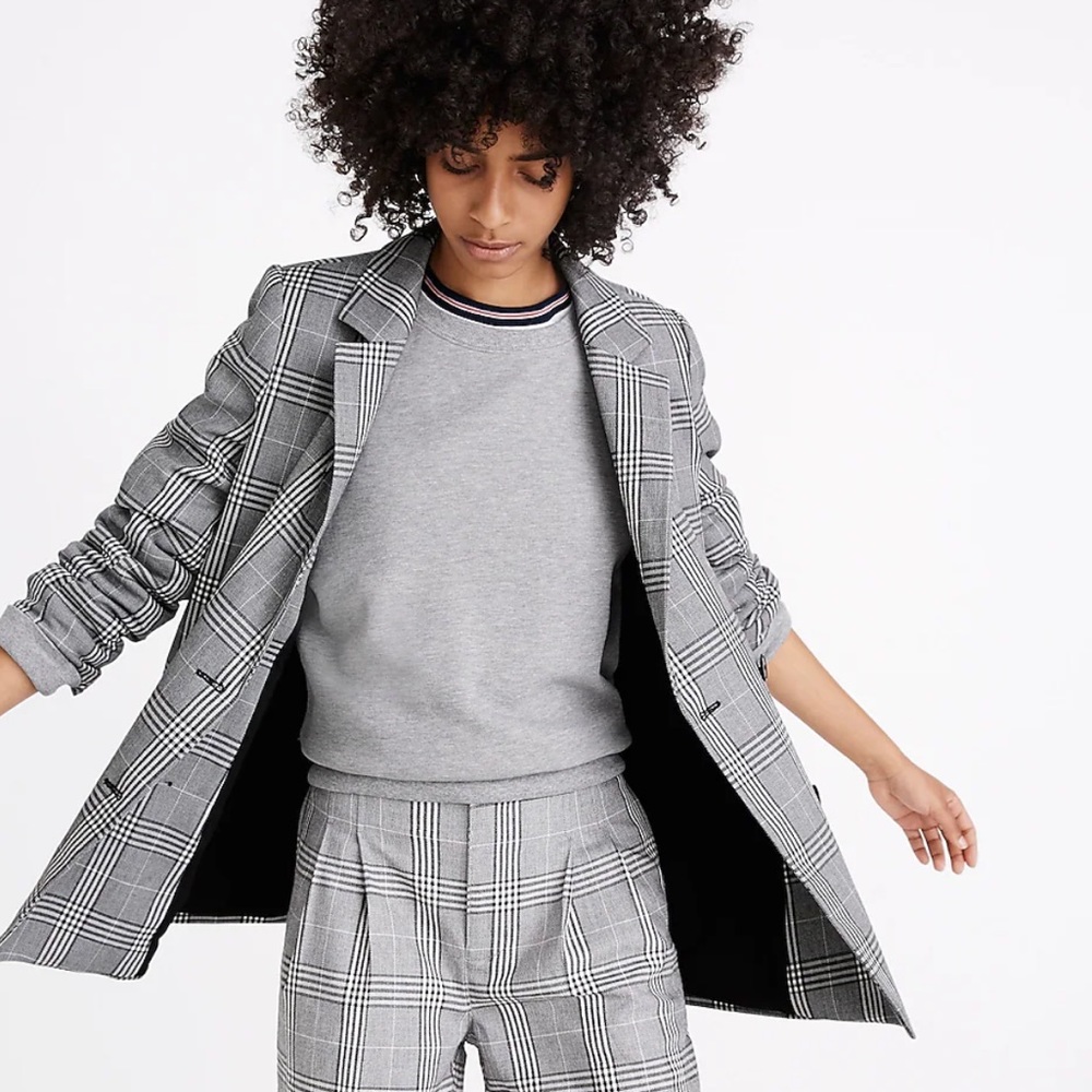Madewell Caldwell Plaid Double Breasted Oversized Blazer Size M
